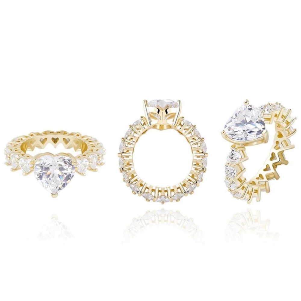 Real GOLD Heart Diamond Ring